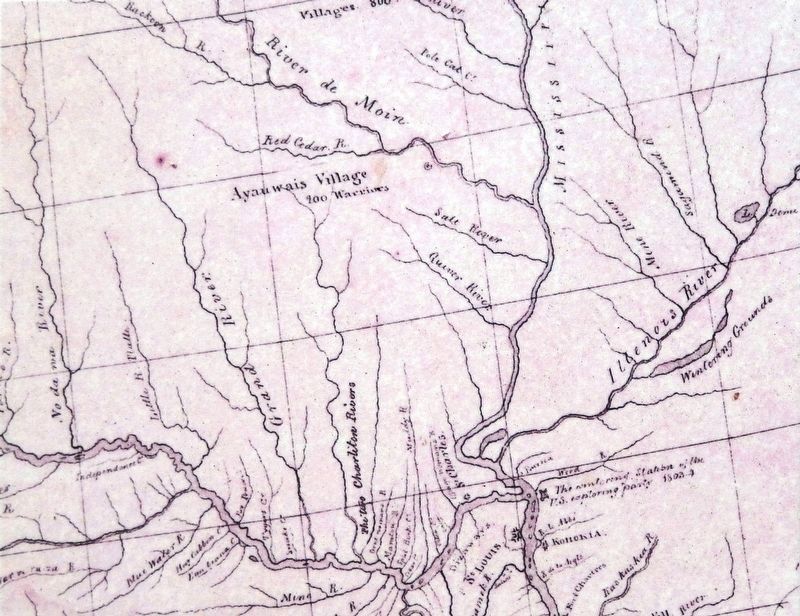 Marker detail: William Clark Chariton Rivers Map. Click for full size. Marker detail: William Clark Chariton Rivers Map image. Click for full size.