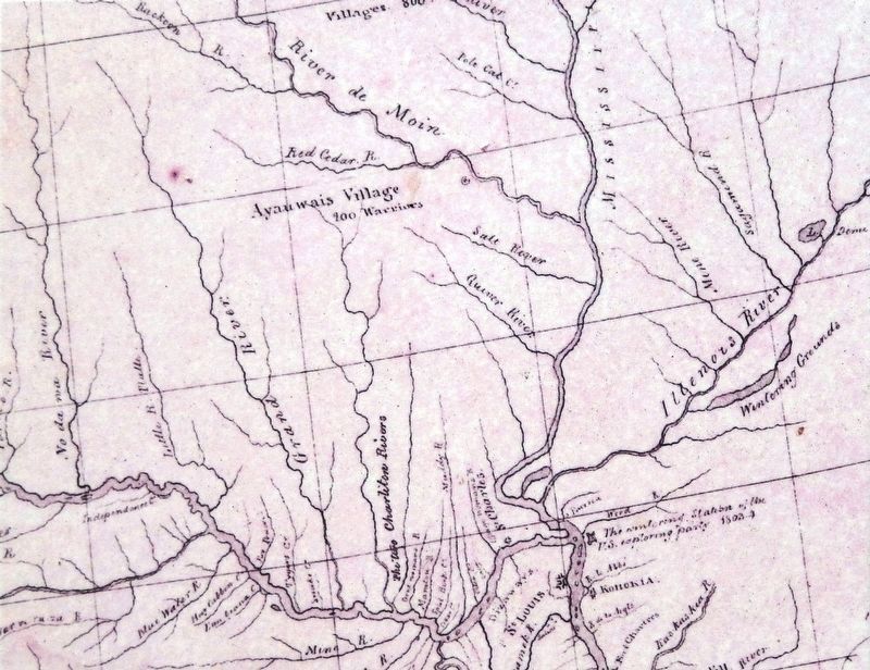 Marker detail: William Clark Chariton Rivers Map image. Click for full size.