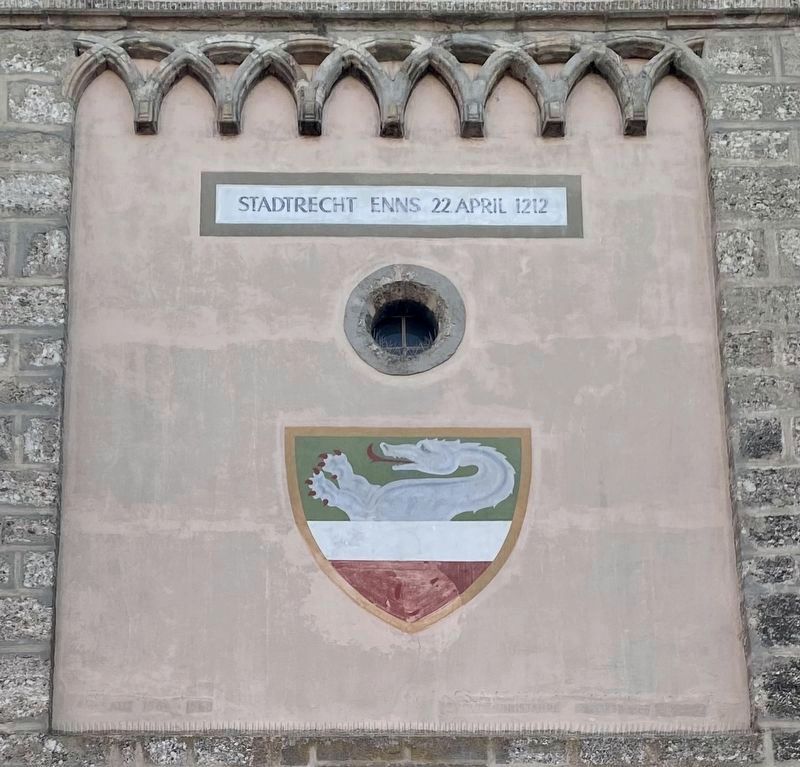 Enns Coat of Arms - found on the east side of the city tower image. Click for full size.