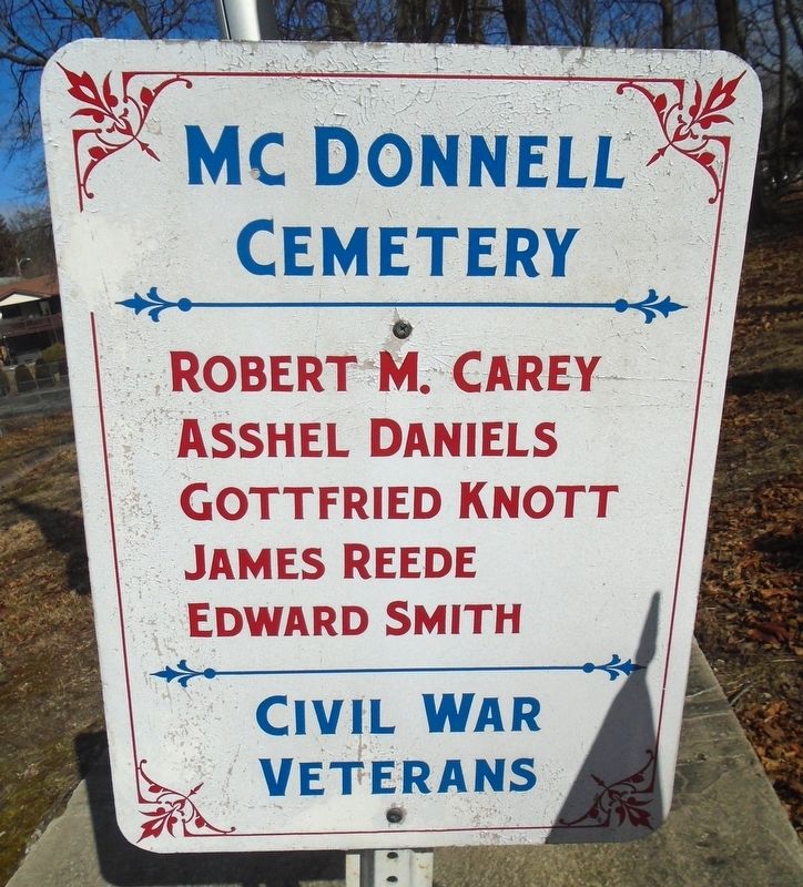 McDonnell Cemetery Civil War Veterans Marker. Click for full size. McDonnell Cemetery Civil War Veterans Marker image. Click for full size.