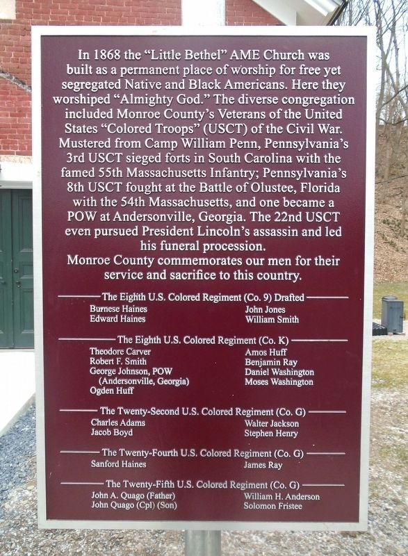 "Little Bethel" AME Church Marker image. Click for full size.