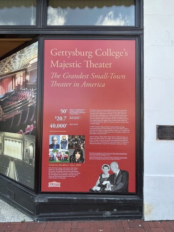Gettysburg College's Majestic Theater Marker. Click for full size. Gettysburg College's Majestic Theater Marker image. Click for full size.