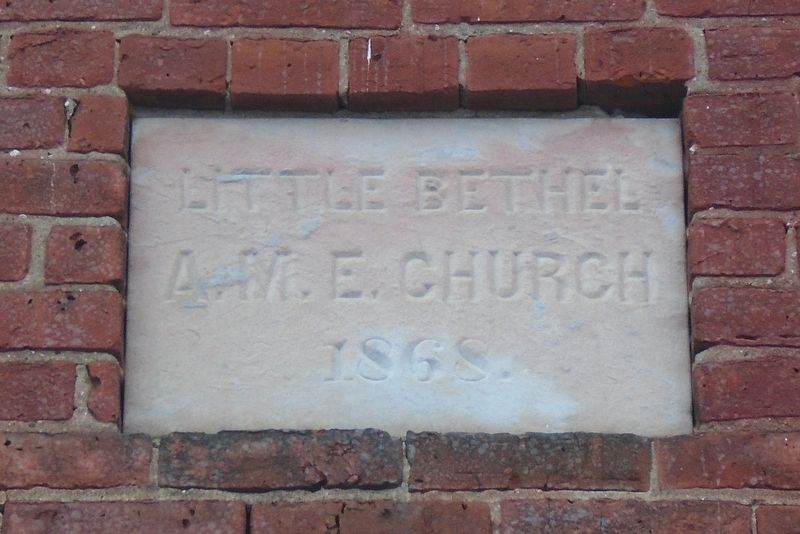 "Little Bethel" AME Church Date Stone image. Click for full size.