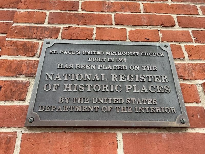 St. Paul's United Methodist Church Marker. Click for full size. St. Paul's United Methodist Church Marker image. Click for full size.
