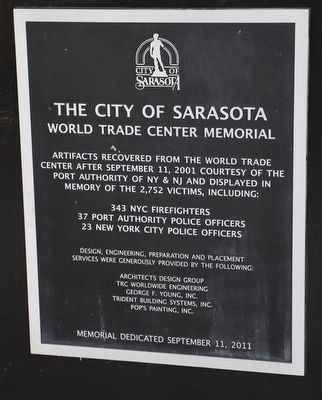 World Trade Center Memorial Marker image. Click for full size.