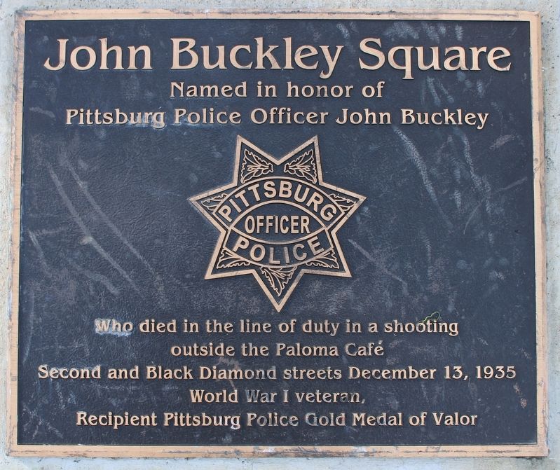John Buckley Square Marker. Click for full size. John Buckley Square Marker image. Click for full size.