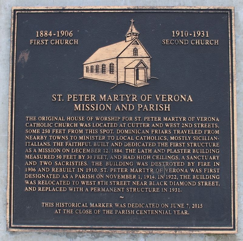 St. Peter Martyr of Verona Mission and Parish Marker image. Click for full size.