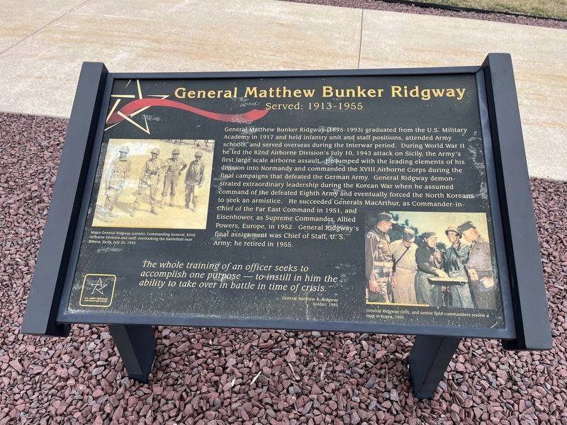 General Matthew Bunker Ridgway Marker image. Click for full size.
