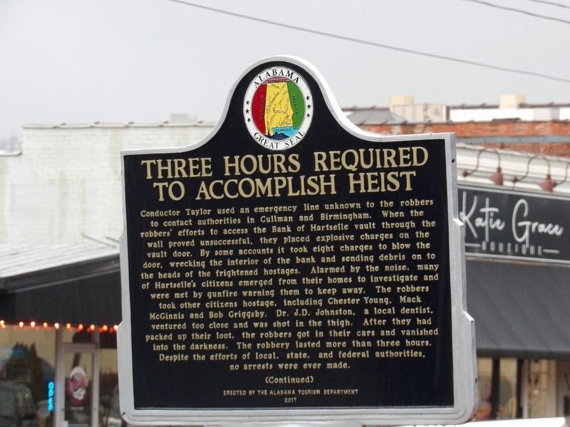 Three Hours Required to Accomplish Heist side of marker. Click for full size. Three Hours Required to Accomplish Heist side of marker image. Click for full size.