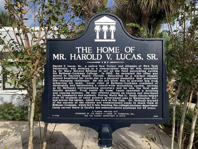 The Home of Mr. Harold V. Lucas, Sr. Marker image. Click for full size.