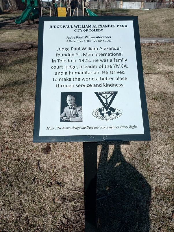 Judge Paul William Alexander Park Marker. Click for full size. Judge Paul William Alexander Park Marker image. Click for full size.