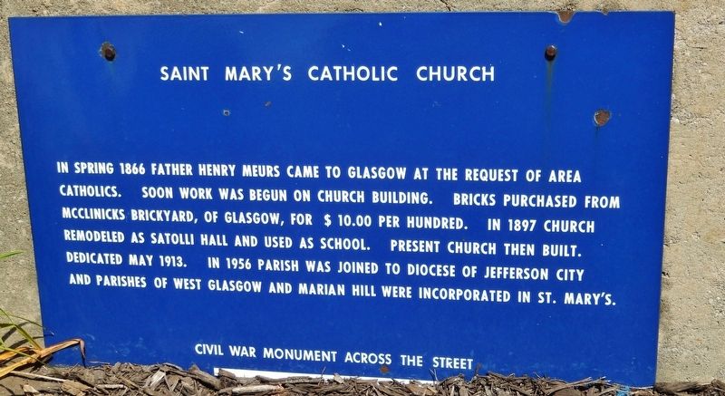 Saint Mary's Catholic Church Marker. Click for full size. Saint Mary's Catholic Church Marker image. Click for full size.