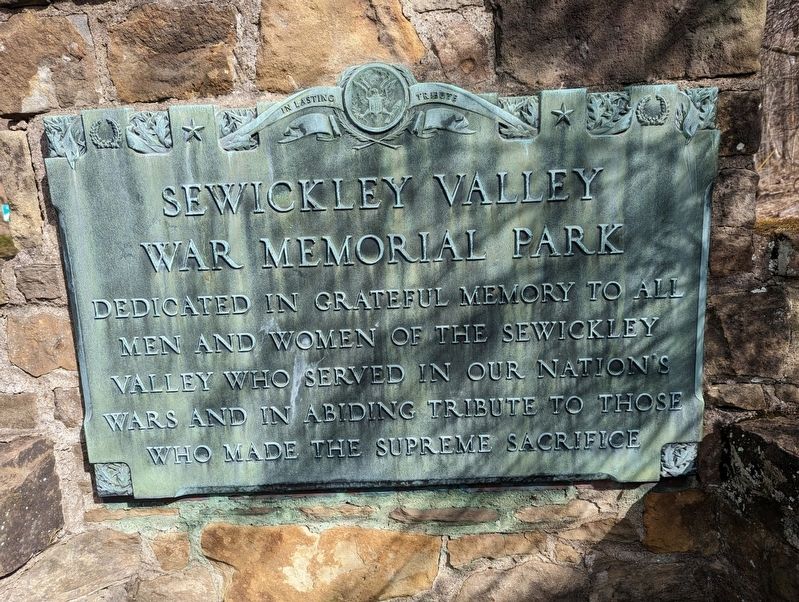 Sewickley Valley War Memorial Park Marker image. Click for full size.