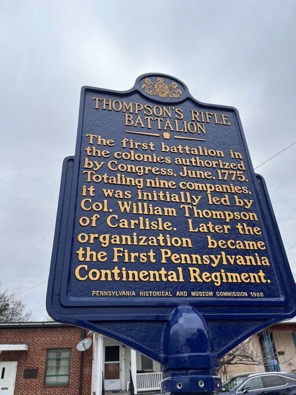Thompson's Rifle Battalion Marker. Click for full size. Thompson's Rifle Battalion Marker image. Click for full size.