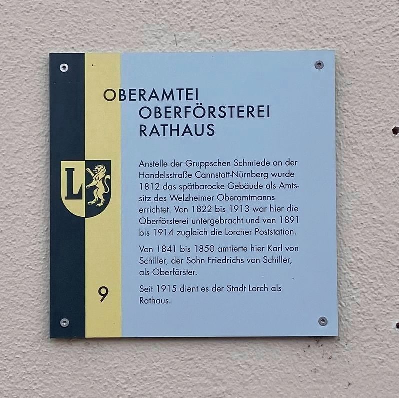 Oberamtei, Oberfrstei, Rathaus / Magistrate Office, Forestry Office, City Hall Marker image. Click for full size.
