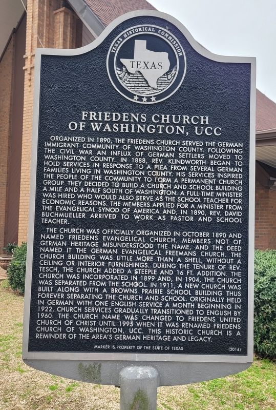 Friedens Church of Washington, UCC Marker image. Click for full size.