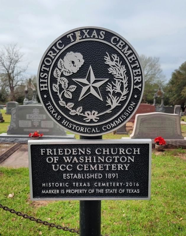 The cemetery and marker are west of the church image. Click for full size.
