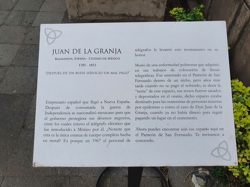 Juan de la Granja Marker image. Click for full size.