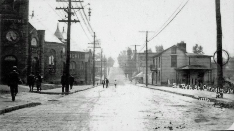 Marker detail: Longest Brick Paved Road in Fayette County<br>in 1893. Click for full size. Marker detail: Longest Brick Paved Road in Fayette County<br>in 1893 image. Click for full size.