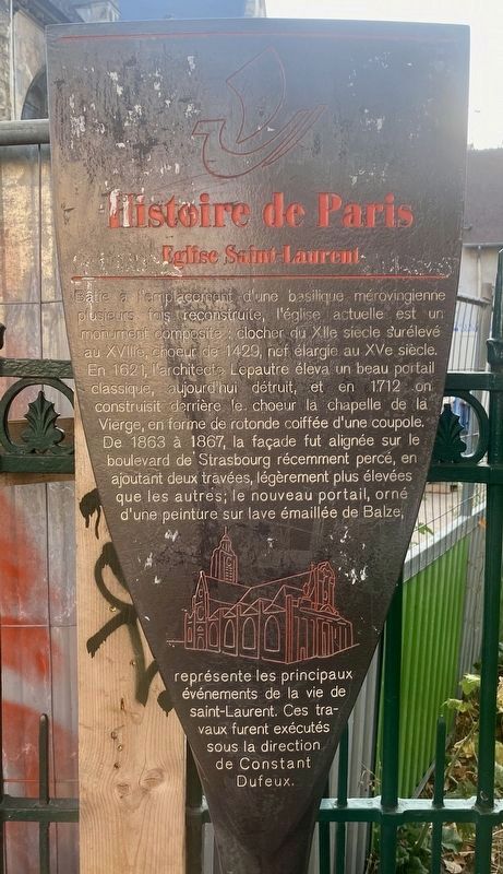 Eglise Saint-Laurent Marker. Click for full size. Eglise Saint-Laurent Marker image. Click for full size.