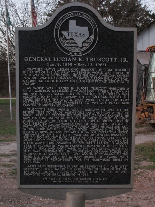 General Lucian K. Truscott, Jr. Marker image. Click for full size.