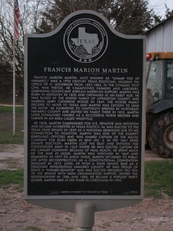 Francis Marion Martin Marker image. Click for full size.