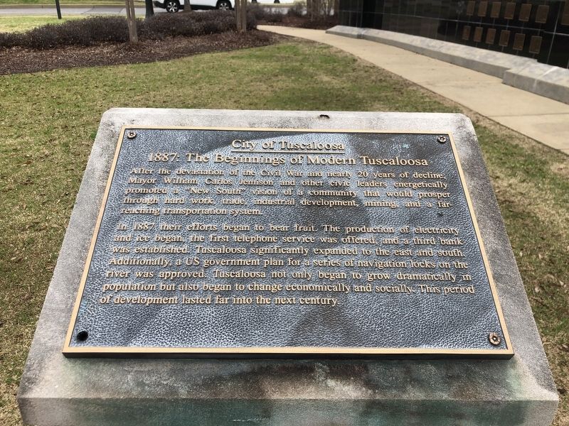 1887: The Beginnings of Modern Tuscaloosa Marker. Click for full size. 1887: The Beginnings of Modern Tuscaloosa Marker image. Click for full size.