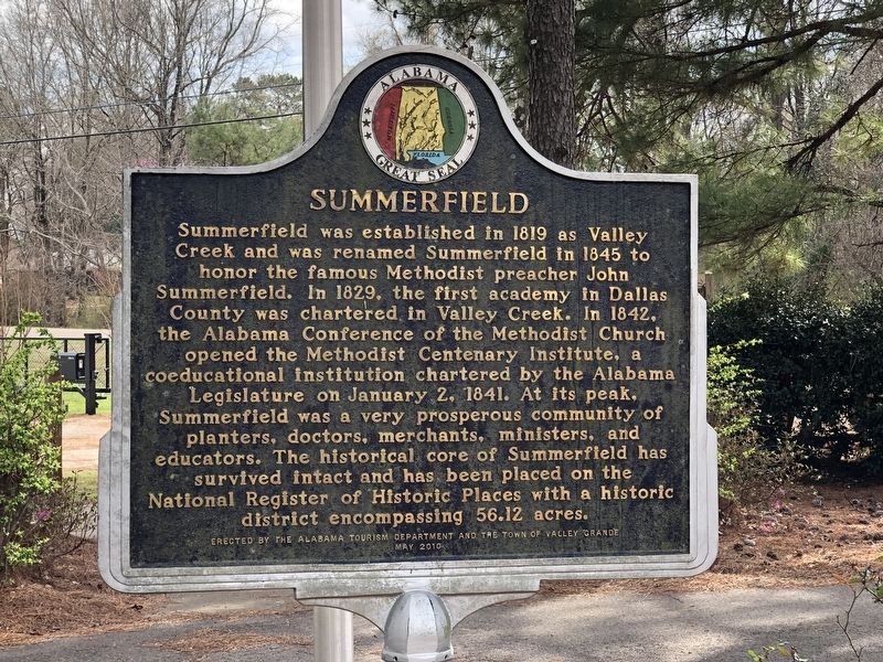 Summerfield / Valley Grande side of marker image. Click for full size.