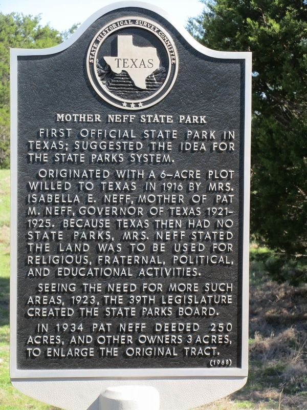 Mother Neff State Park Marker image. Click for full size.