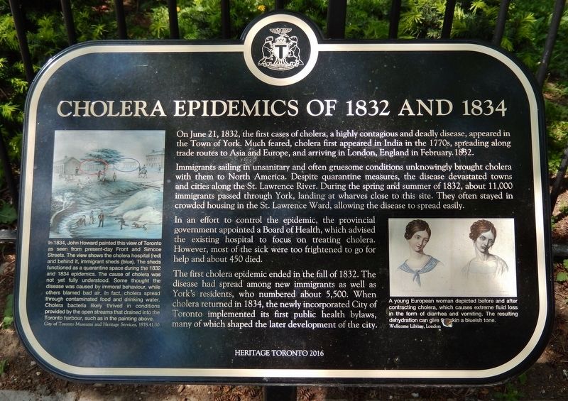 Cholera Epidemics of 1832 & 1834 Marker image. Click for full size.