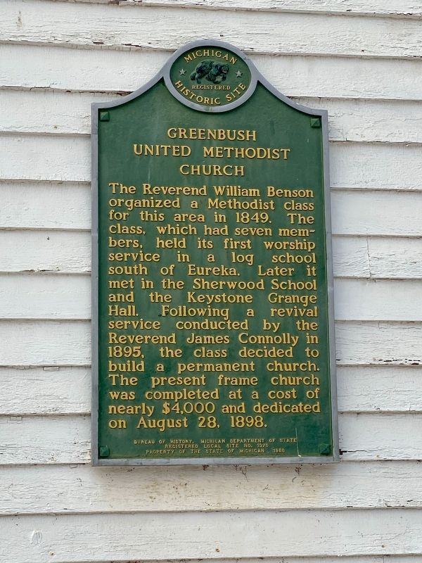Greenbush United Methodist Church Marker image. Click for full size.