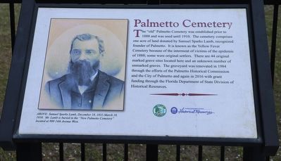 Palmetto Cemetery Marker image. Click for full size.