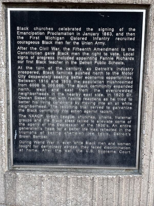 The Black Presence in Detroit Marker image. Click for full size.