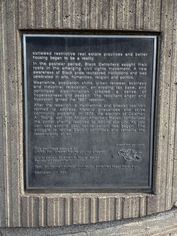 The Black Presence in Detroit Marker. Click for full size. The Black Presence in Detroit Marker image. Click for full size.