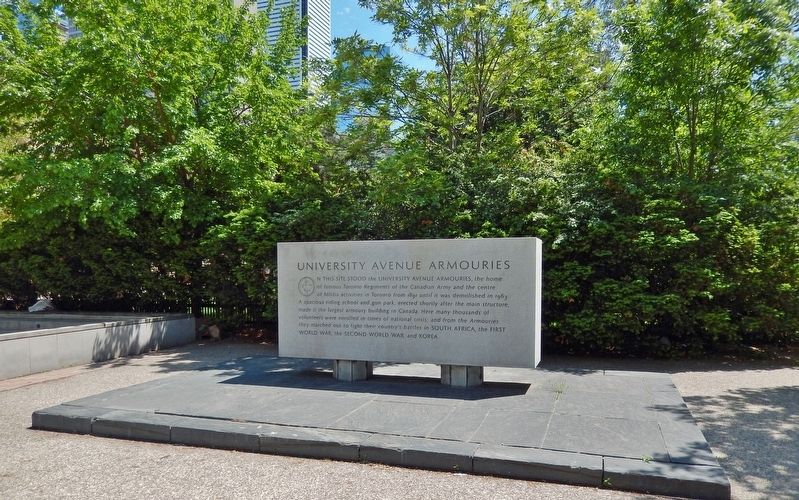 University Avenue Armouries Marker. Click for full size. University Avenue Armouries Marker image. Click for full size.