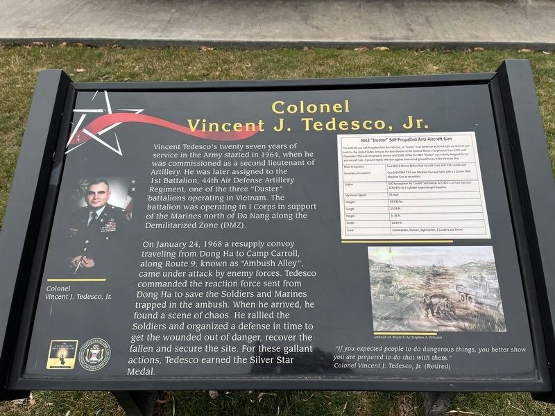 Colonel Vincent J. Tedesco, Jr. Marker image. Click for full size.