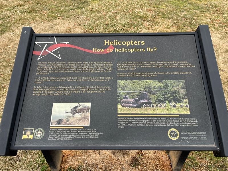 Nearby signage explaining how helicopters work image. Click for full size.