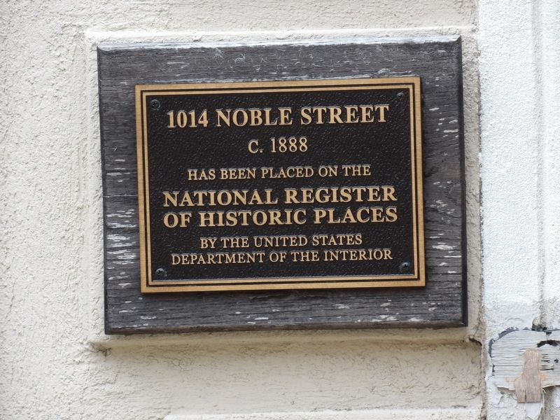 1014 Noble Street Marker. Click for full size. 1014 Noble Street Marker image. Click for full size.