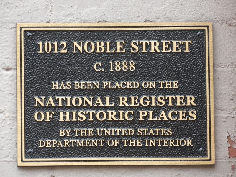 1012 Noble Street Marker image. Click for full size.