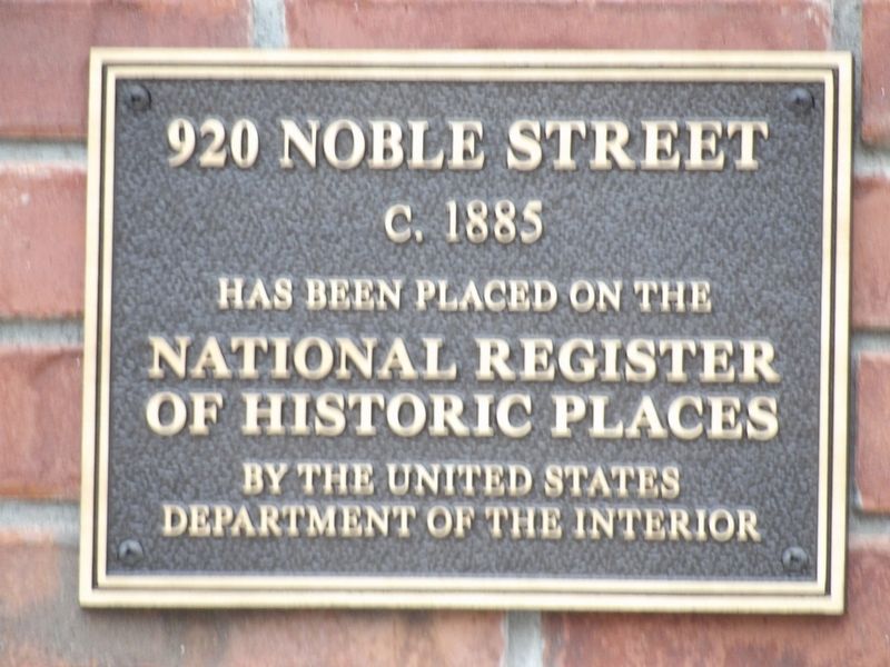 920 Noble Street Marker image. Click for full size.