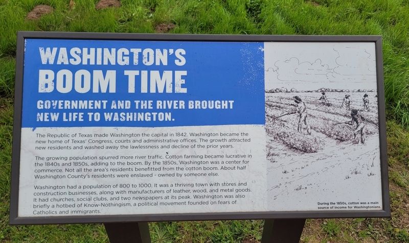 Washington's Boom Time Marker image. Click for full size.