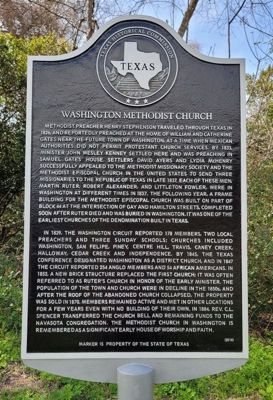 Washington Methodist Church Marker image. Click for full size.