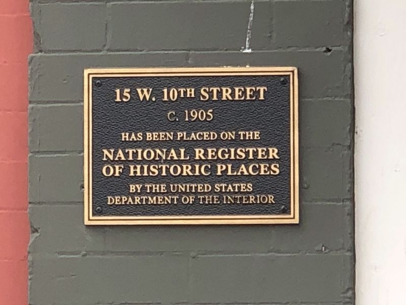 15 W. 10th Street Marker. Click for full size. 15 W. 10th Street Marker image. Click for full size.