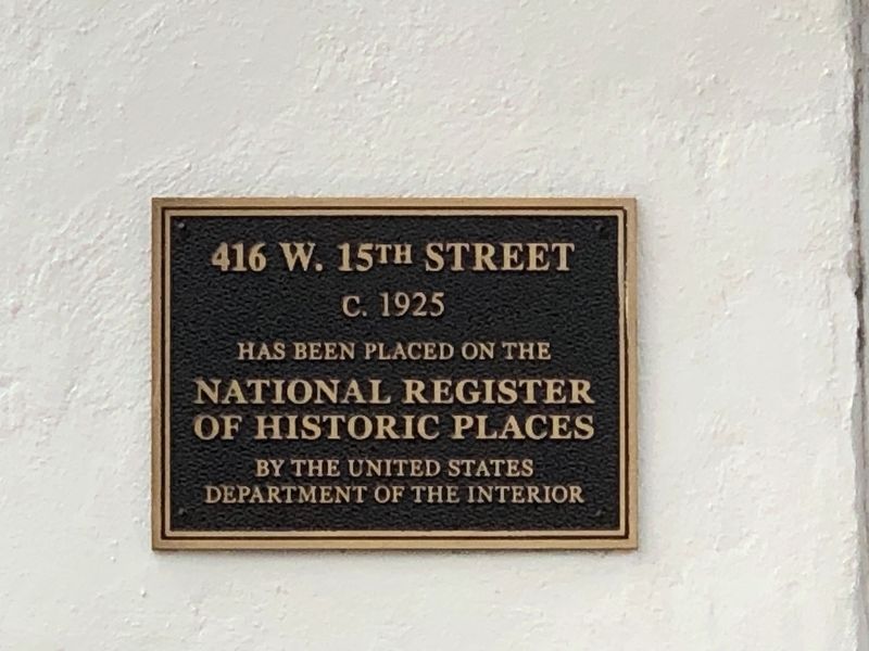 416 W. 15th Street Marker image. Click for full size.