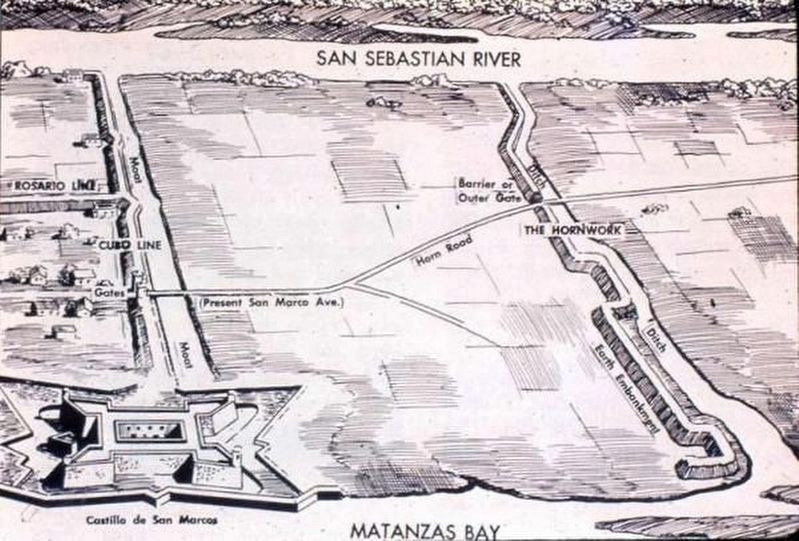 Defenses of St. Augustine. Click for full size. Defenses of St. Augustine image. Click for full size.
