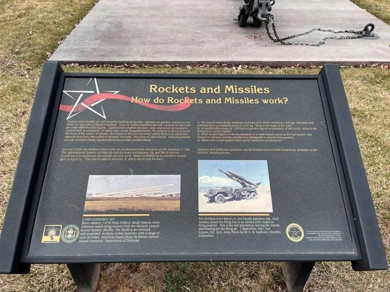 Adjacent sign explaining the science behind rockets and missiles. Click for full size. Adjacent sign explaining the science behind rockets and missiles image. Click for full size.