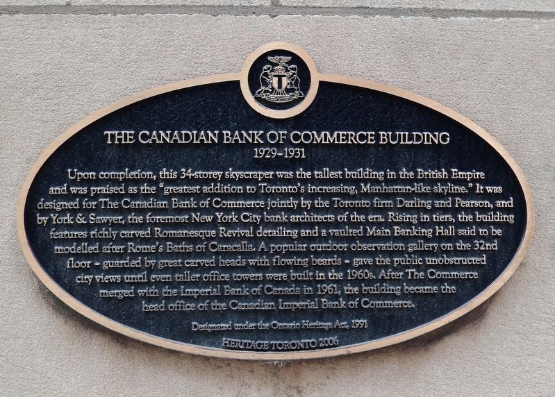 Canadian Bank of Commerce Building Marker image. Click for full size.
