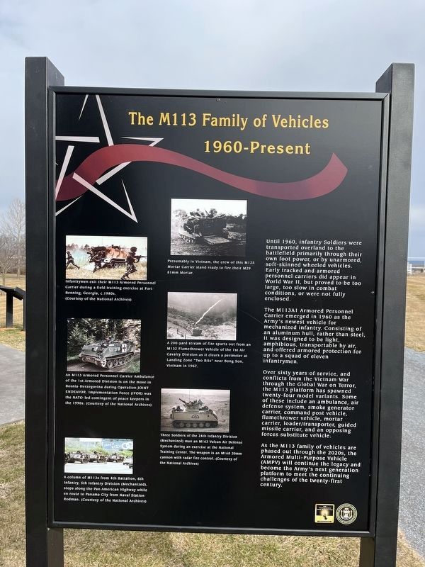 The M113 Family of Vehicles Marker. Click for full size. The M113 Family of Vehicles Marker image. Click for full size.