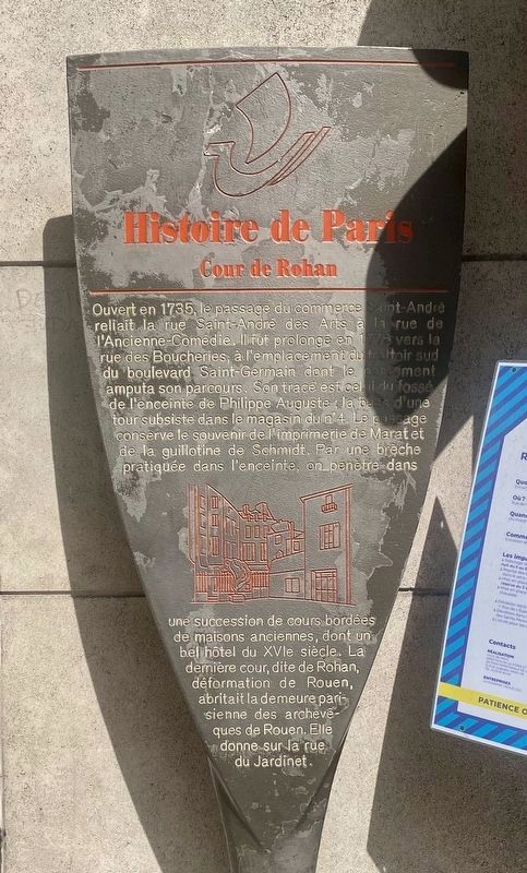 Cour de Rohan Marker. Click for full size. Cour de Rohan Marker image. Click for full size.