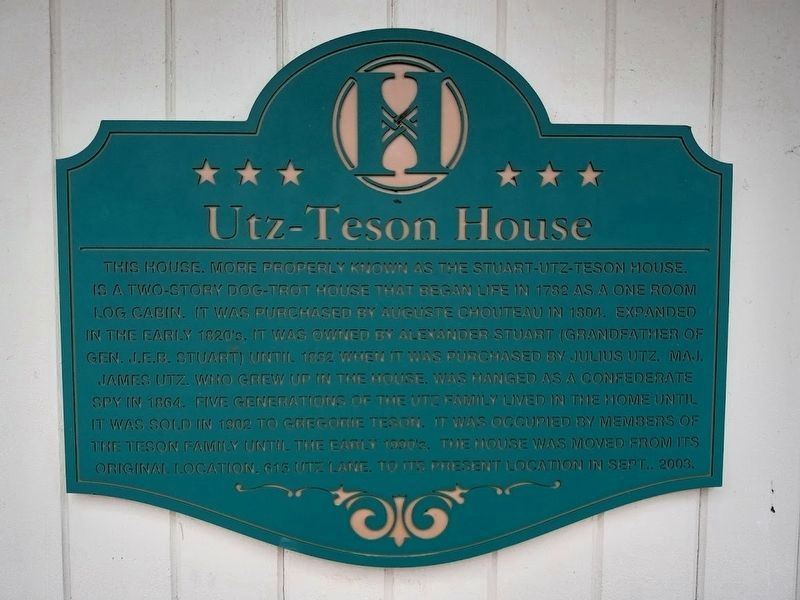 Utz-Teson House Marker image. Click for full size.